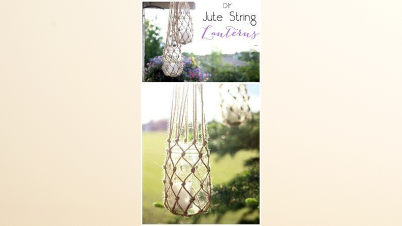 example of DIY Jute String Lanterns