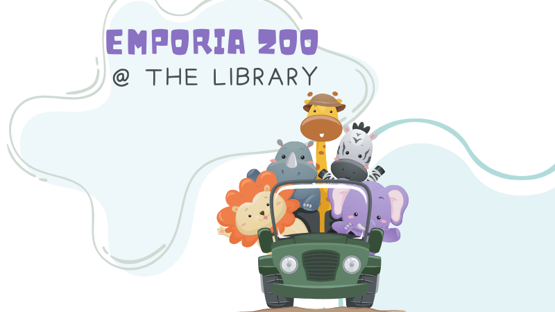 Promotional Flyer for Emporia Zoo visiting the Burlington Library