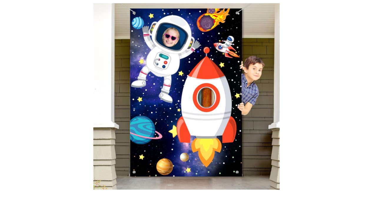 Photo Backdrop Astronaut Rocket Face