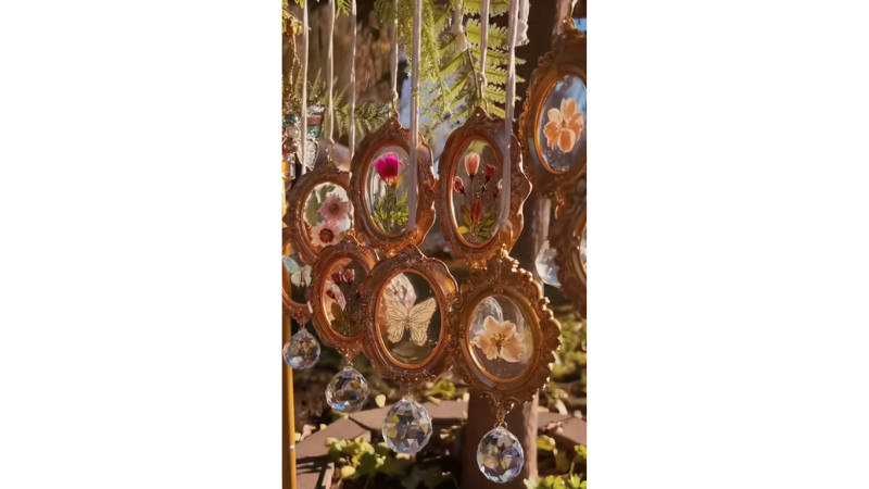 suncatchers with flowers in the center